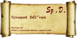 Sznopek Dénes névjegykártya