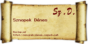 Sznopek Dénes névjegykártya