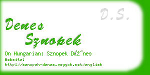 denes sznopek business card